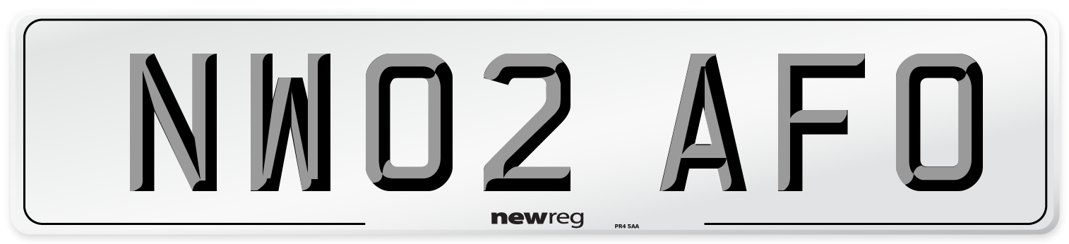 NW02 AFO Number Plate from New Reg